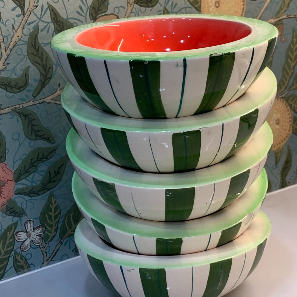 -1960 -'61 Holt Howard Melon Bowl Set: Midcentury Picnic Pop - Picture 3 of 15